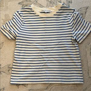 English Factory Blue and Cream T-Shirt XS